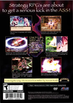 Disgaea - Hour of Darkness box cover back